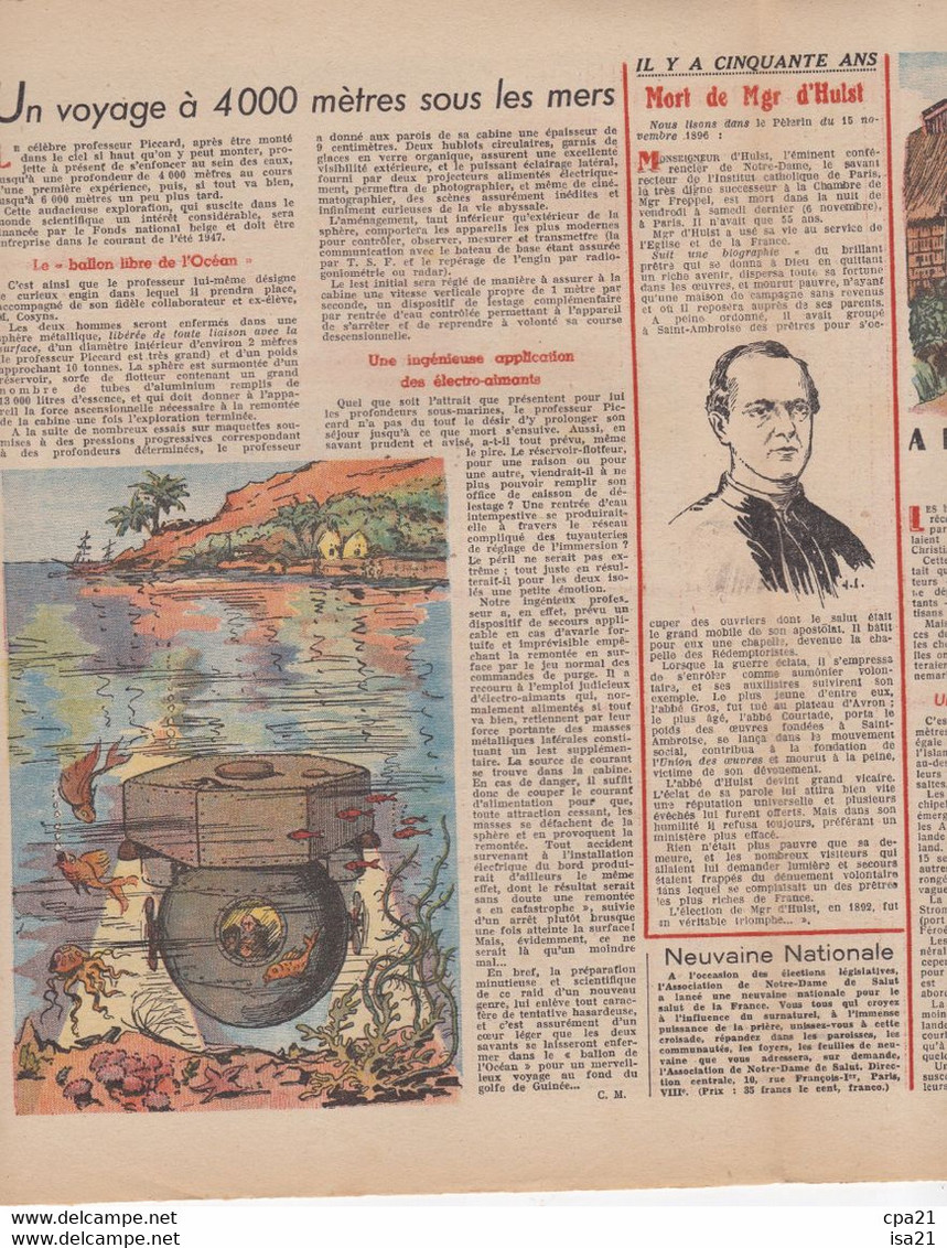 LE PELERIN 3 Novembre 1946 Vendeurs De Marrons Chauds, Planche PATAPOUF, élections Législatives, Iles Féroé, Batyscaphe - 1900 - 1949