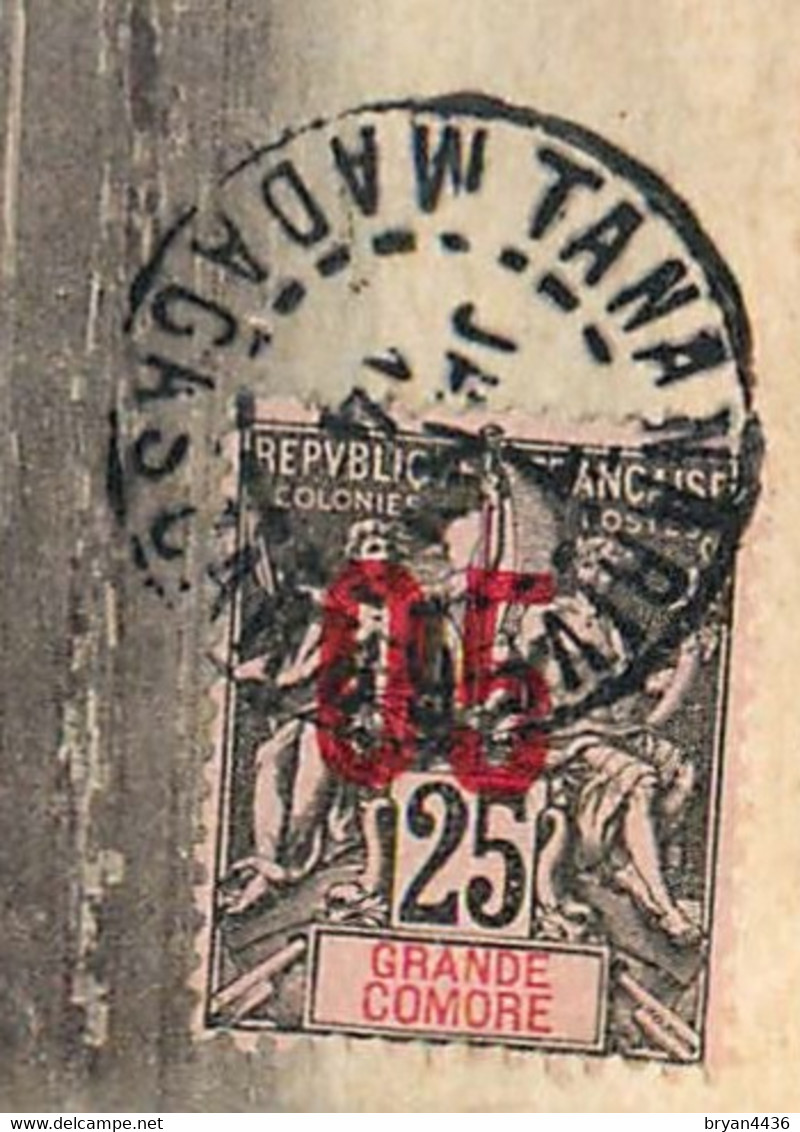GRANDE COMORE - TIMBRE N° 24 De GRANDE COMORE Sur CPA MADAGASCAR, CACHET TANANARIVE - JANVIER 1914 - TRES BON ETAT - Storia Postale