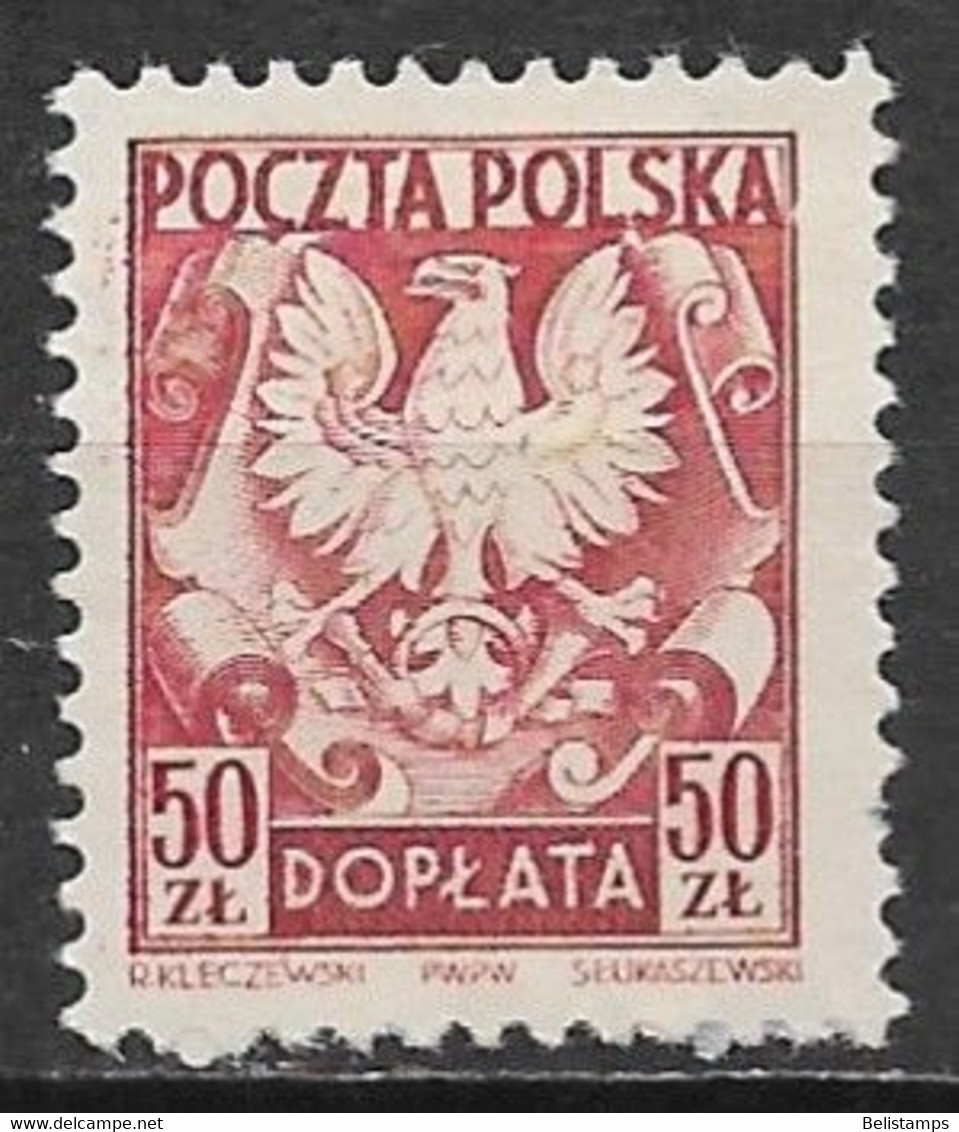 Poland 1950. Scott #J121 (MH) Polish Eagle - Taxe
