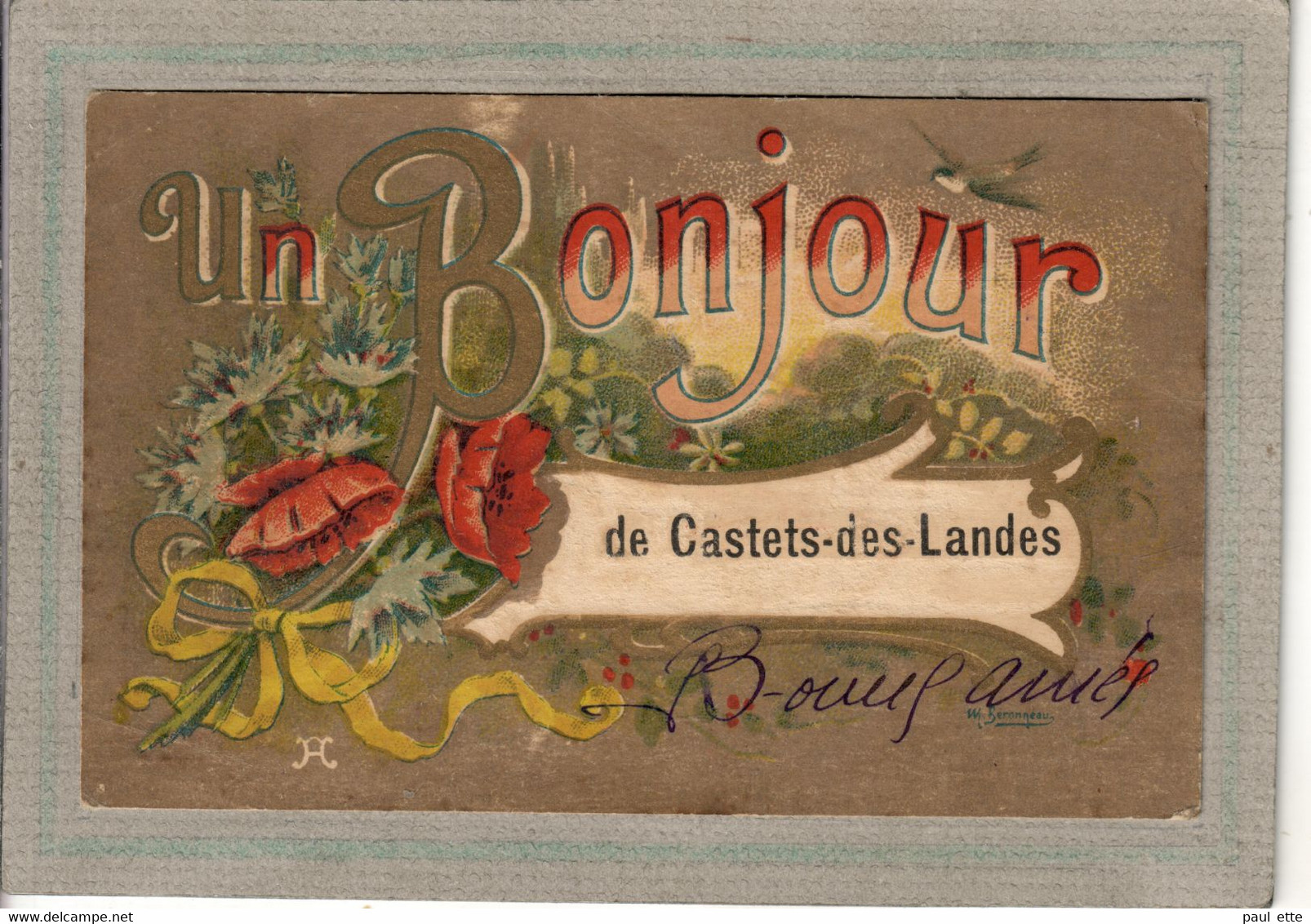 CPA - (40) CASTETS-des-LANDES - Un Bonjour De ...  En 1910 - Castets