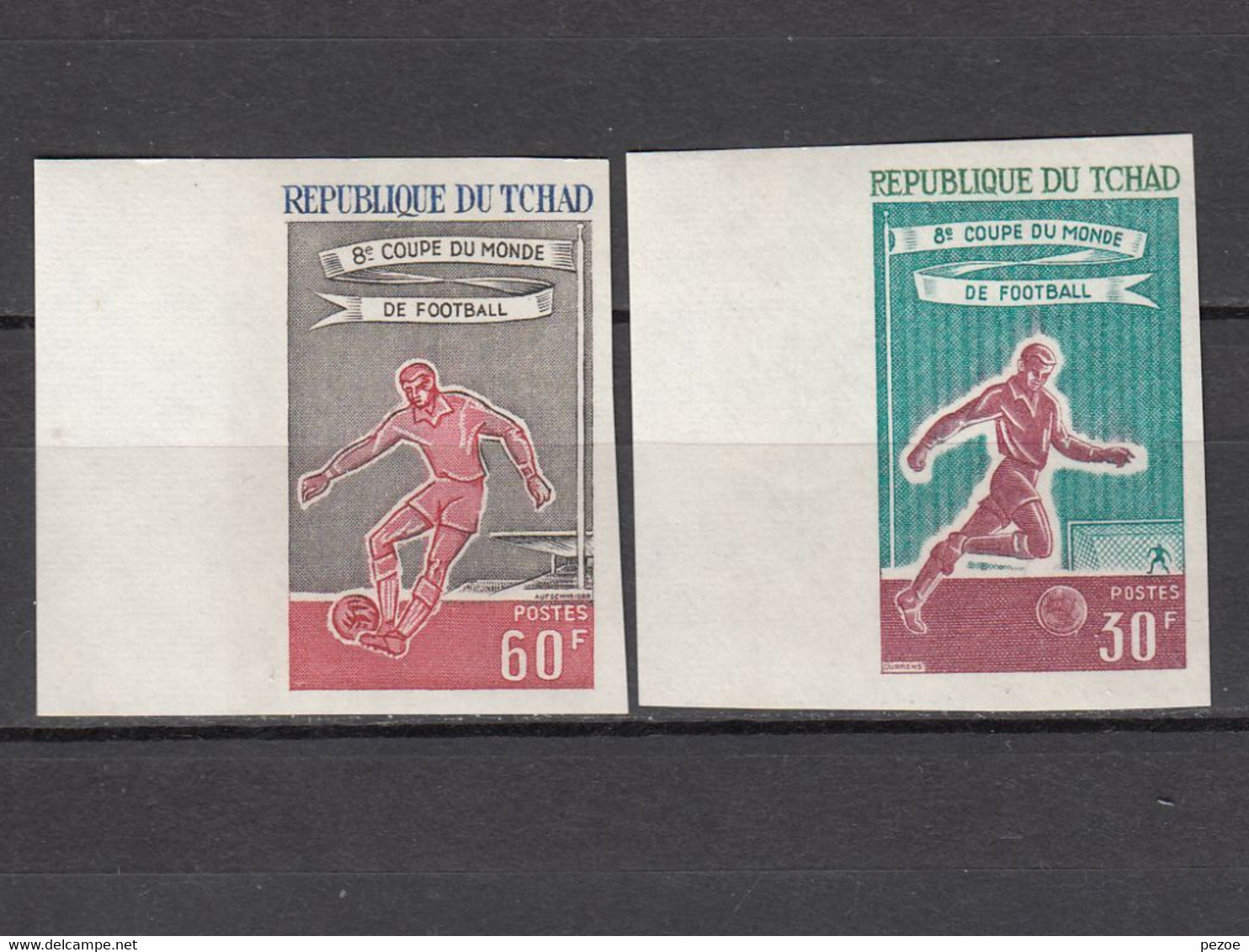 Football / Soccer / Fussball - WM 1966:  Tschad  2 W **, Imperf. - 1966 – England
