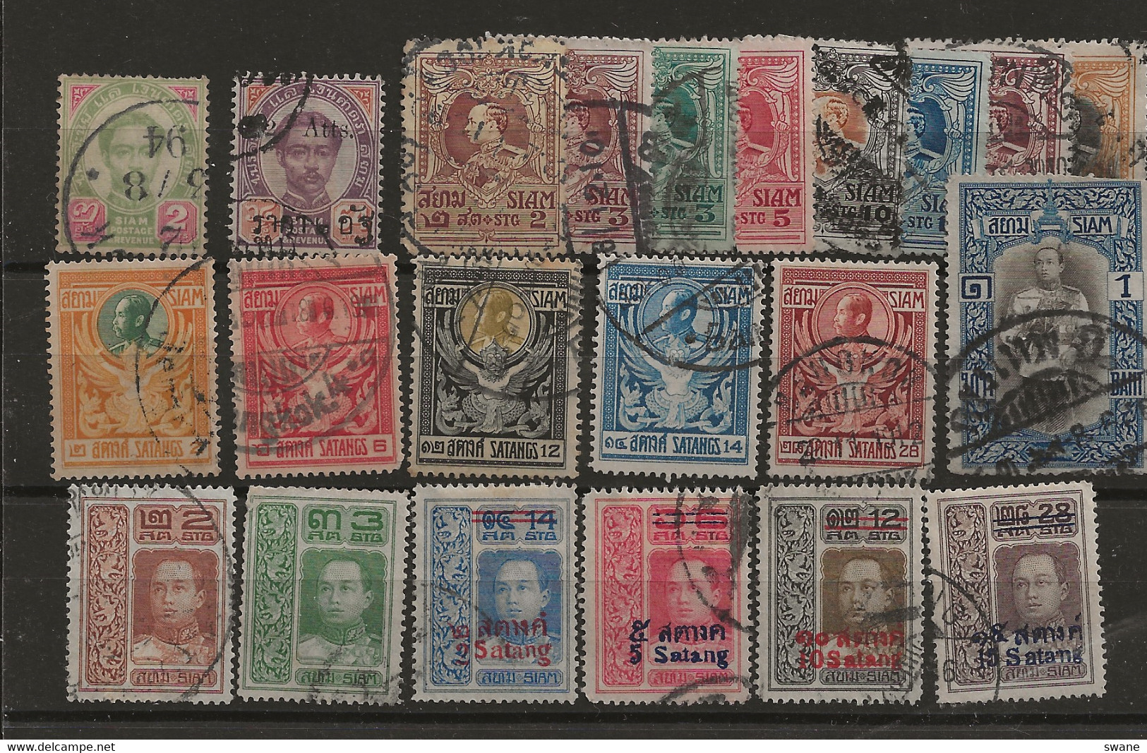 Siam : Lot De Destochage Année 1910 à 1932 22 Timbres Oblitéré - Siam