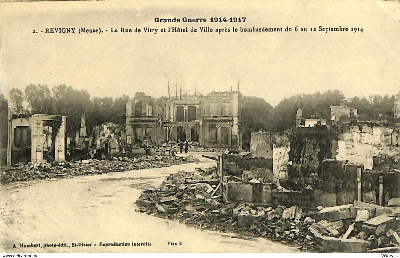 034 643 - CPA - France (55) Meuse - 1914 - Grande Guerre 1914-1917 - Revigny - La Rue Vitry Et L'Hôtel De Ville - Revigny Sur Ornain