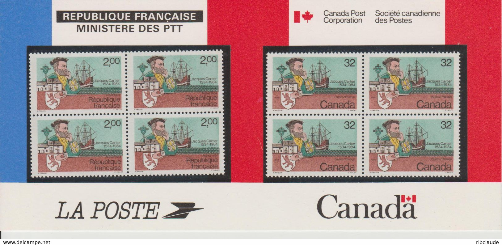 Emission Conjointe Canada-France De1984 - Hojas Completas