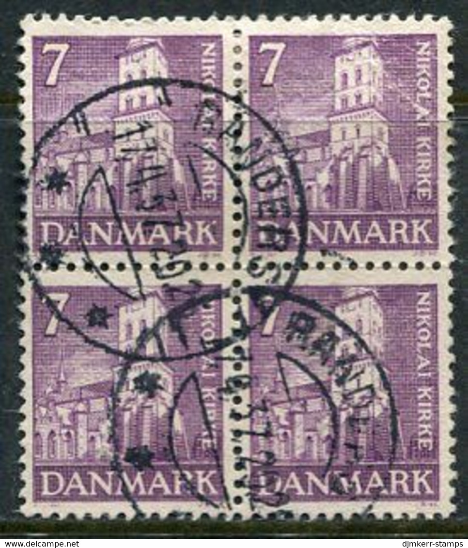 DENMARK 1936 400th Anniversary Of Reformation 7 Øre Block Of 4 Used. Michel 229 - Usado