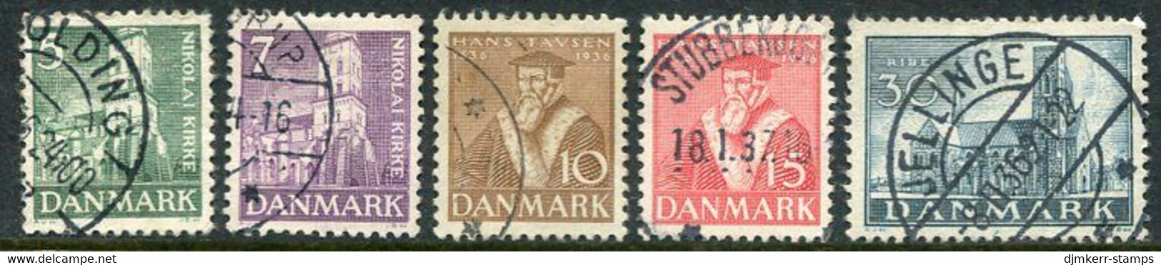 DENMARK 1936 400th Anniversary Of Reformation  Used. Michel 228-32 - Usati