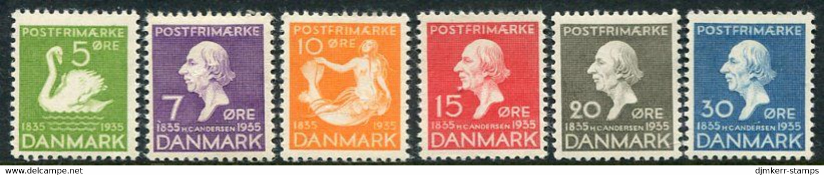 DENMARK 1935 Andersen Centenary  LHM / *. Michel 222-27 - Ongebruikt