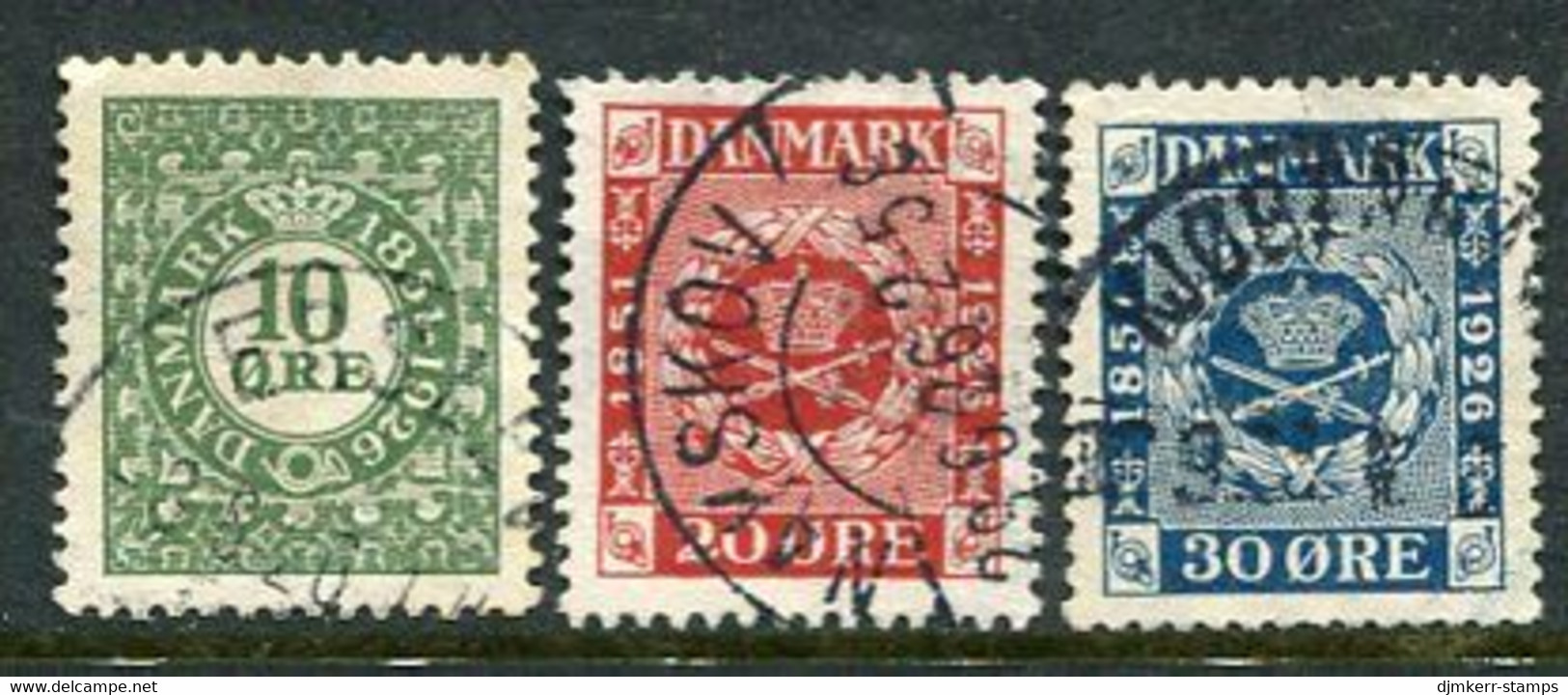 DENMARK 1926 Stamp Anniversary  Used. Michel 153-55 - Gebraucht