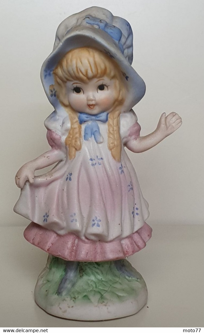 La Fillette à La Belle Robe - Enfant - Chapeau Couettes - STATUETTE - Bon état - 5G / Vers 1990 - Sonstige & Ohne Zuordnung