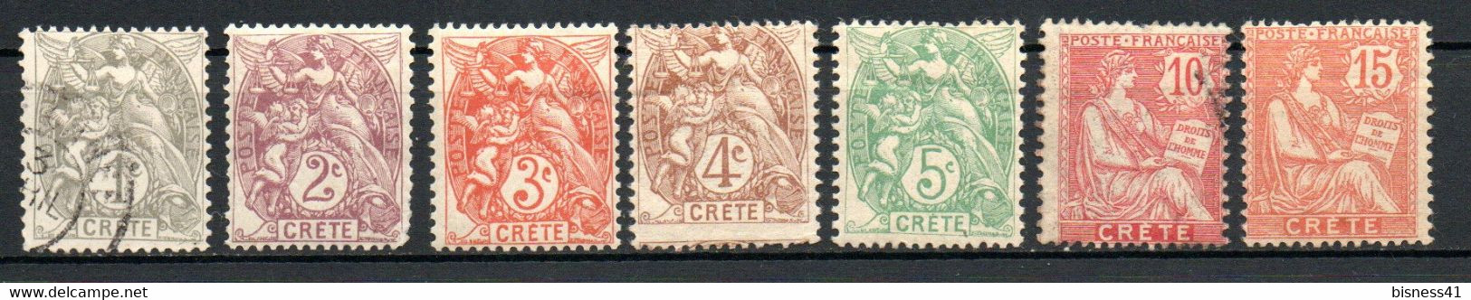 Col23 Crete N° 1 à 7 Neuf X MH Et Oblitéré Cote 20,00 Euro - Unused Stamps