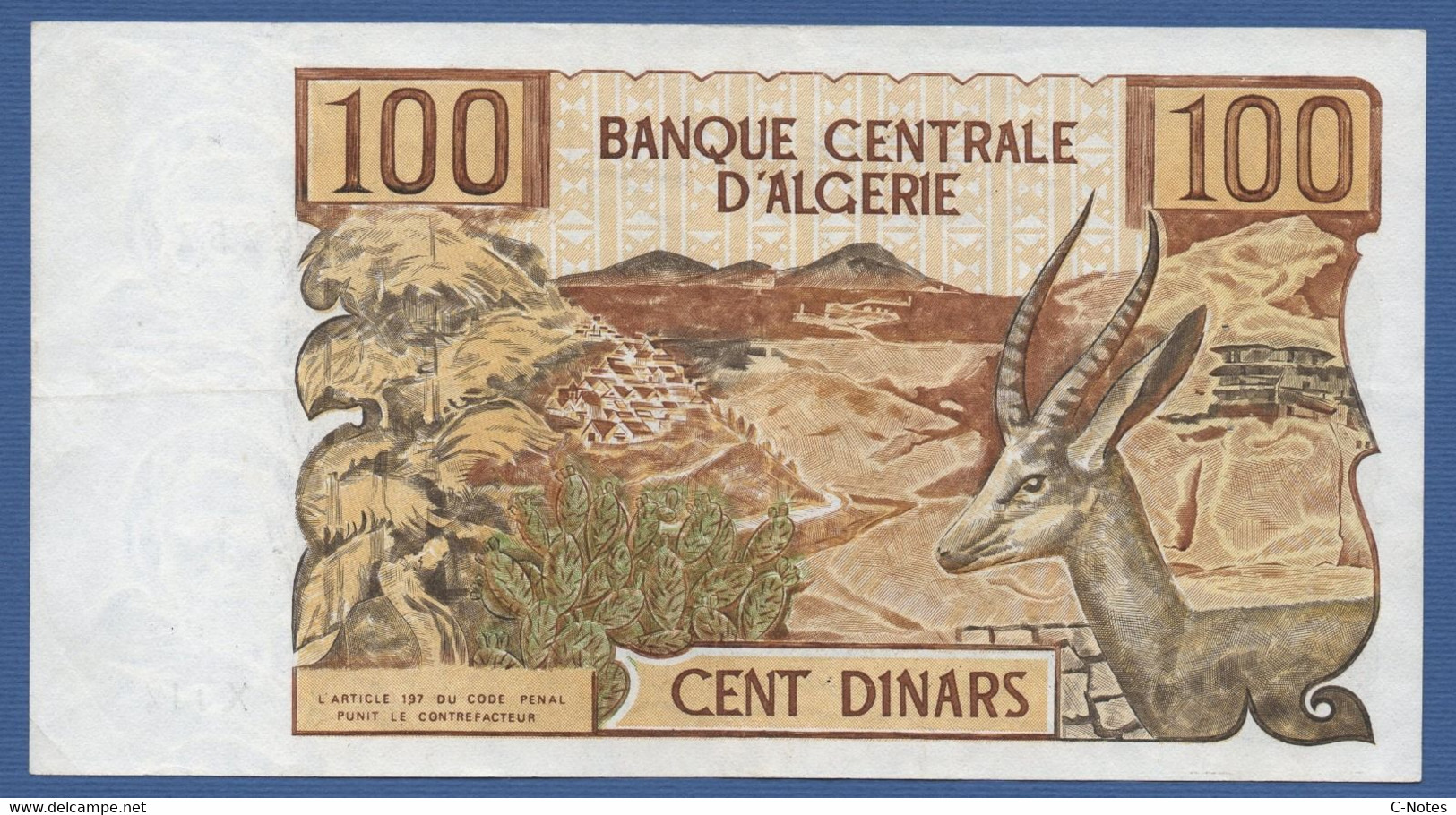 ALGERIA - P.128 – 100 Dinars 01.11.1970 -  Cirulated VF+ Serie X112 22526 - Algérie