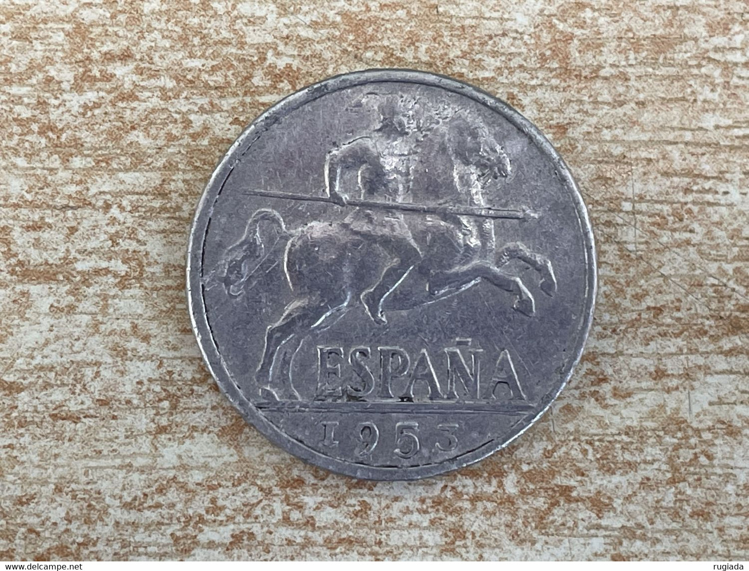 1953 Spain Espana Diez 10 Centimos Coin, Aluminium, Fine Condition - 10 Céntimos