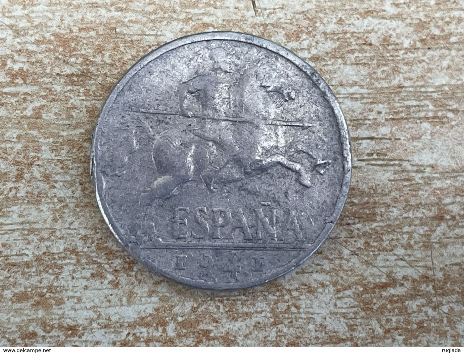 1941 Spain Espana Diez 10 Centimos Coin, Aluminium, Fine, 'PLUS' Scarce Date - 10 Centimos