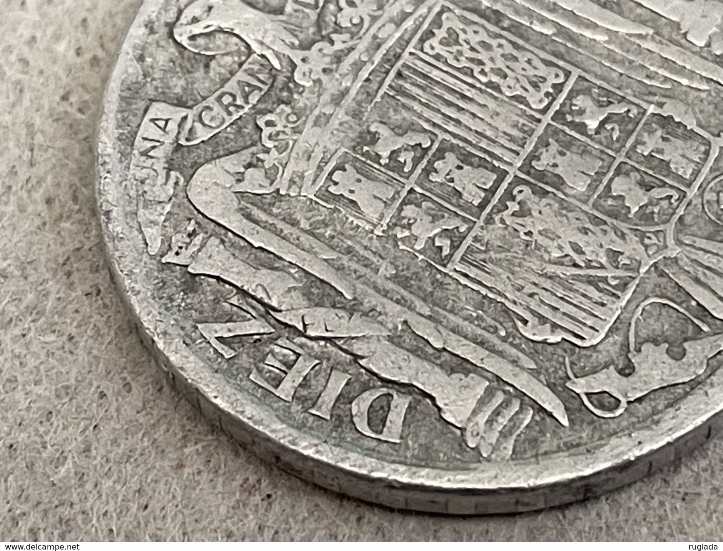 1941 Spain Espana Diez 10 Centimos Coin, Aluminium, Fine, 'PLVS' Rare Legend - 10 Céntimos