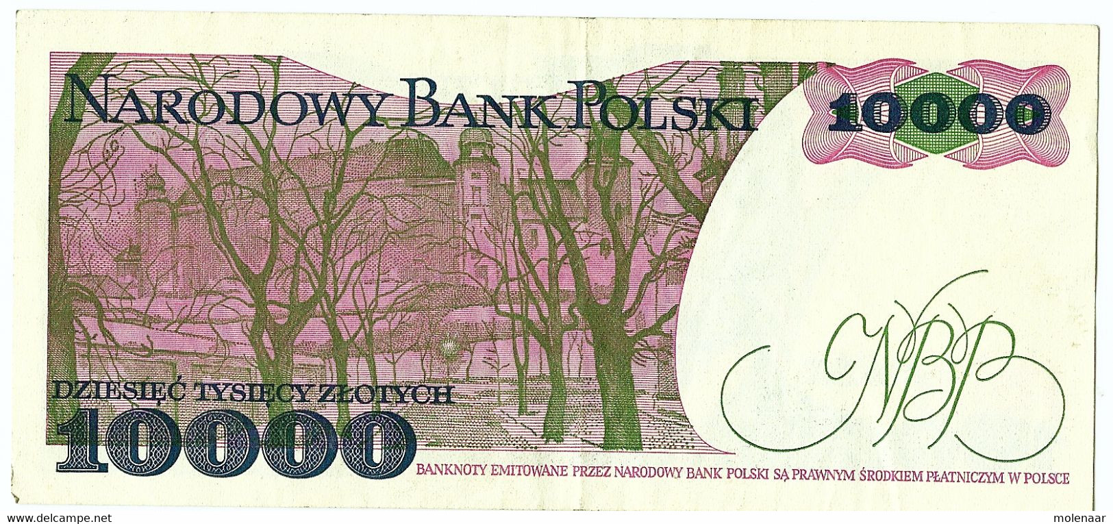 Polen Een Bilet Van 10000 Zloty Gebruikt (3192) - Poland