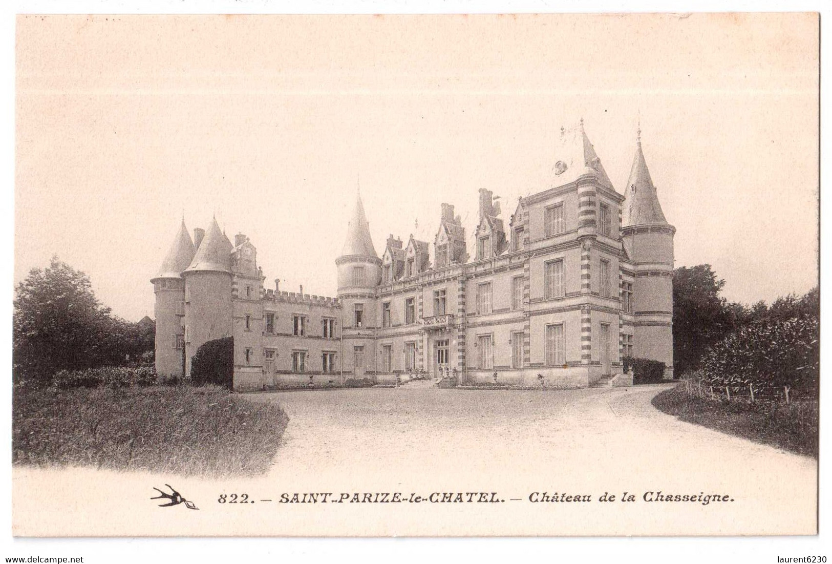 Saint-Parize-le-Châtel - Château De La Chasseigne - édit. Arveau Louis 822 + Verso - Other & Unclassified