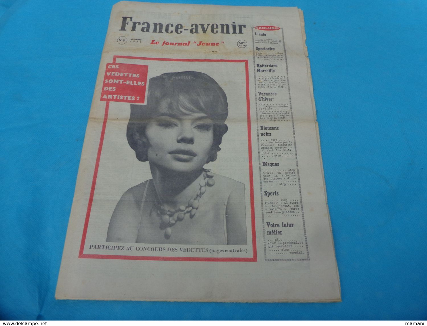 France Avenir -jeune- N° 3 Novembre 1959 Jp Belmondo-b-bardot-alain Delon Etc...19 Pages - 1950 à Nos Jours