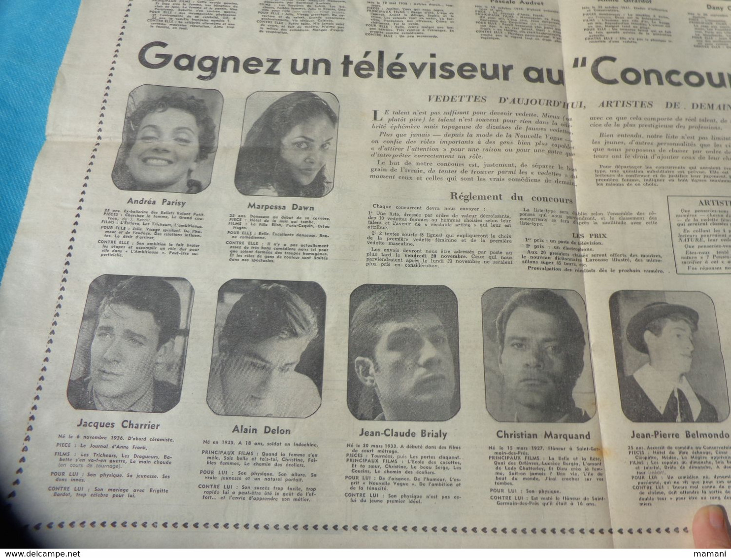 france avenir -jeune- n° 3 novembre 1959 jp belmondo-b-bardot-alain delon etc...19 pages