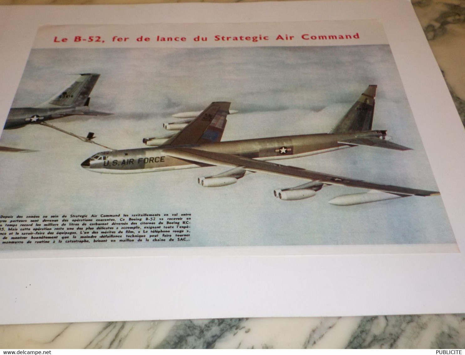 ANCIENNE PUBLICITE AVION BOEING B-52 1963 - Pubblicità