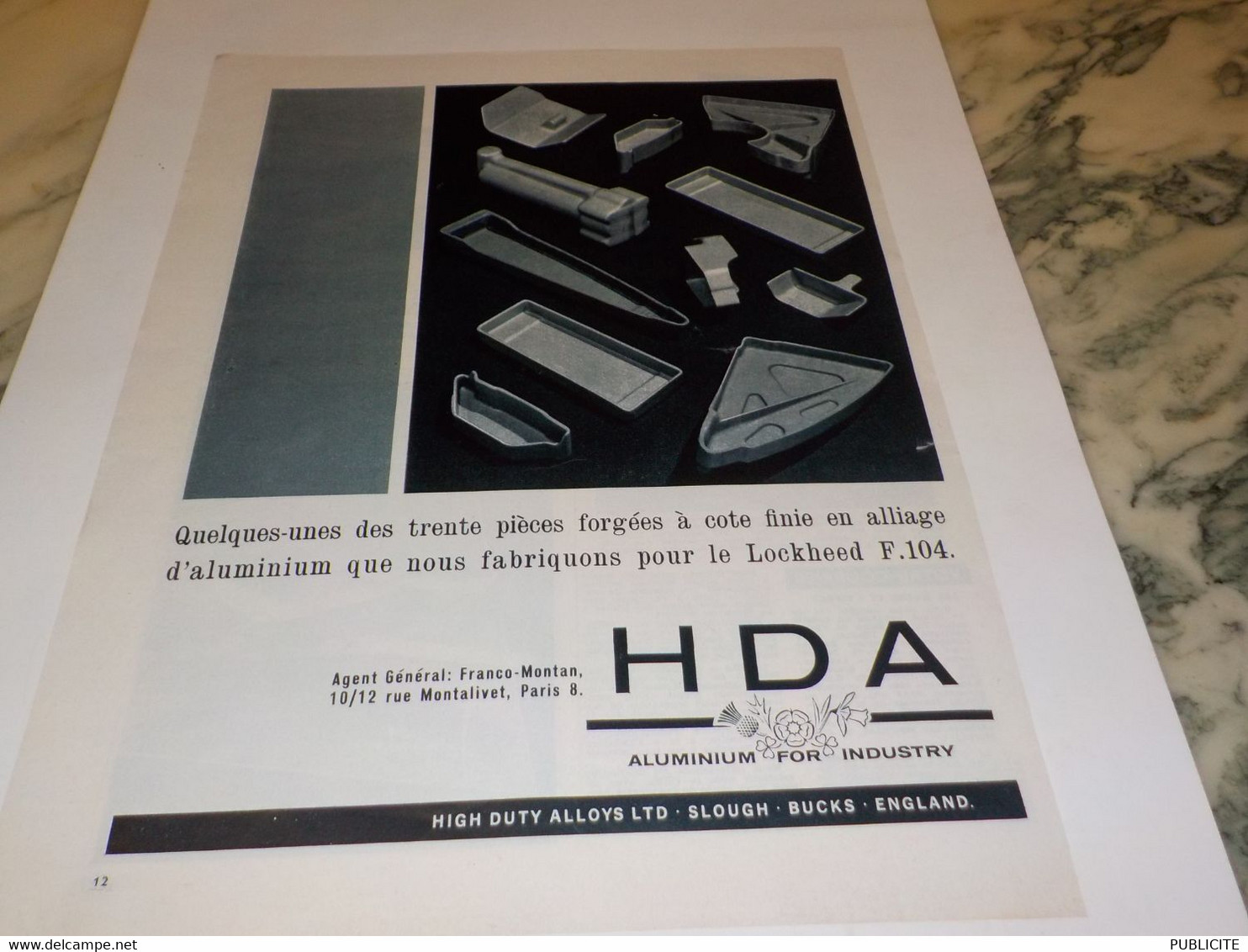 ANCIENNE PUBLICITE PIECES POUR LE LOCKHEED PAR HDA 1963 - Werbung