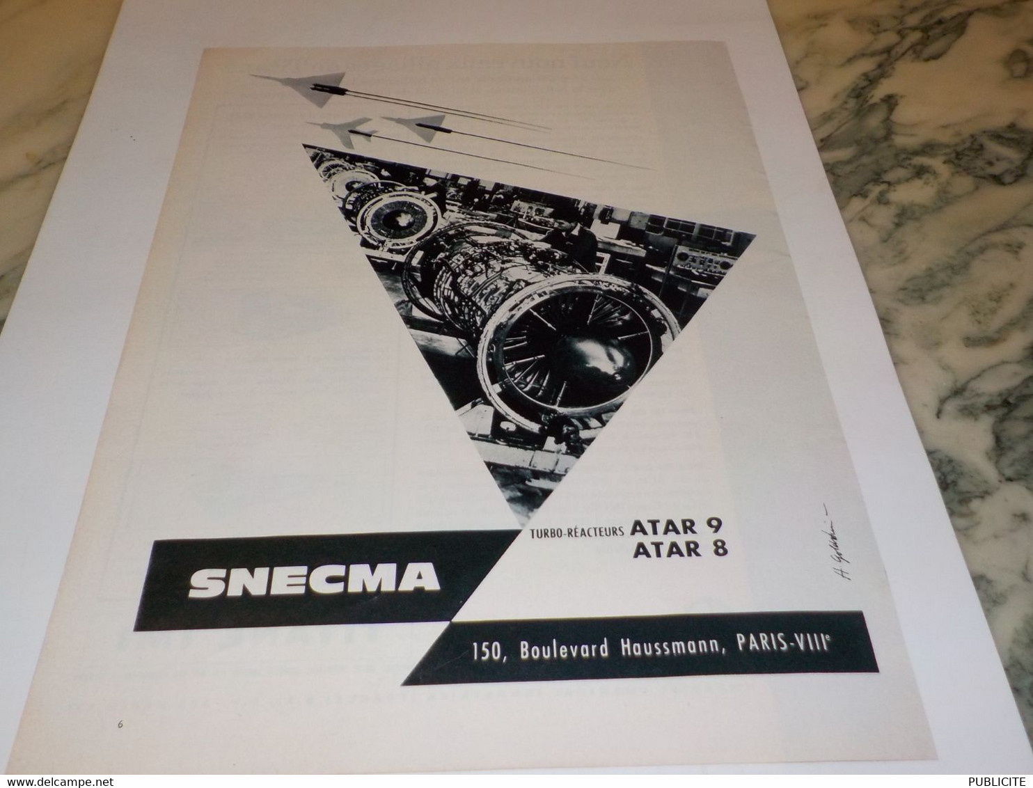 ANCIENNE PUBLICITE TURBO REACTEURS DE SNECMA  1963 - Werbung
