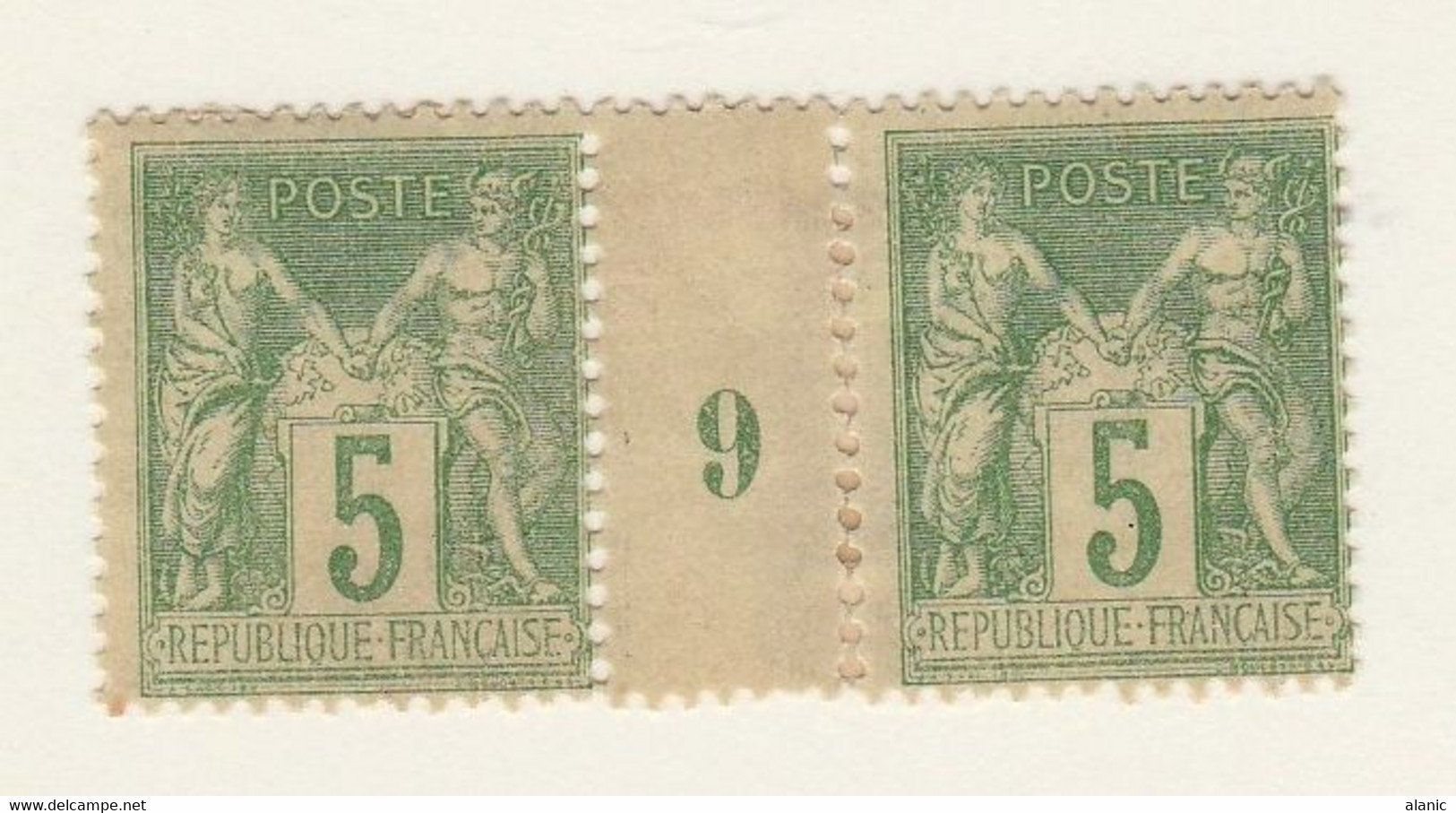 FRANCE N°106 TYPE SAGE1898-1900 5Cts  VERT JAUNE (II) -PAIRE AVEC MILLESIME (9) /  NEUF  AVEC CHARNIERE - 1898-1900 Sage (Type III)