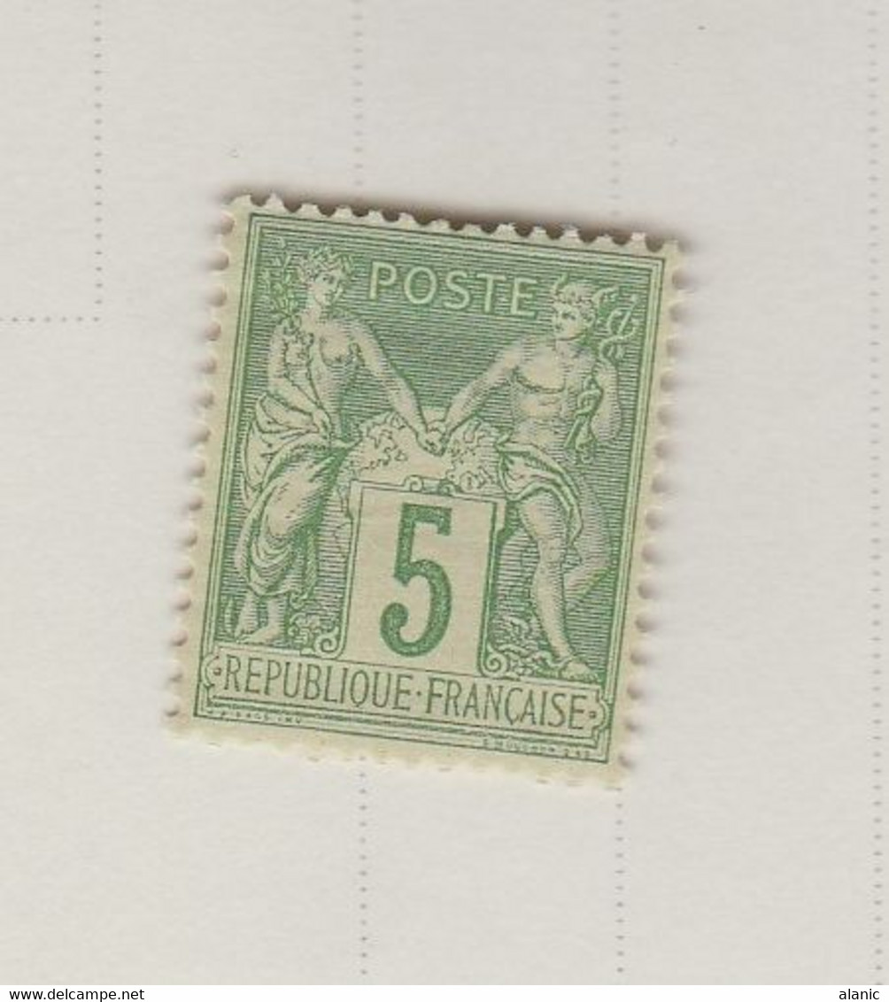 N°106 TYPE SAGE1892- VERT JAUNE (II)  /  NEUF  SANS CHARNIERE ** +50%   BON CENTRAGE+50% - 1898-1900 Sage (Type III)