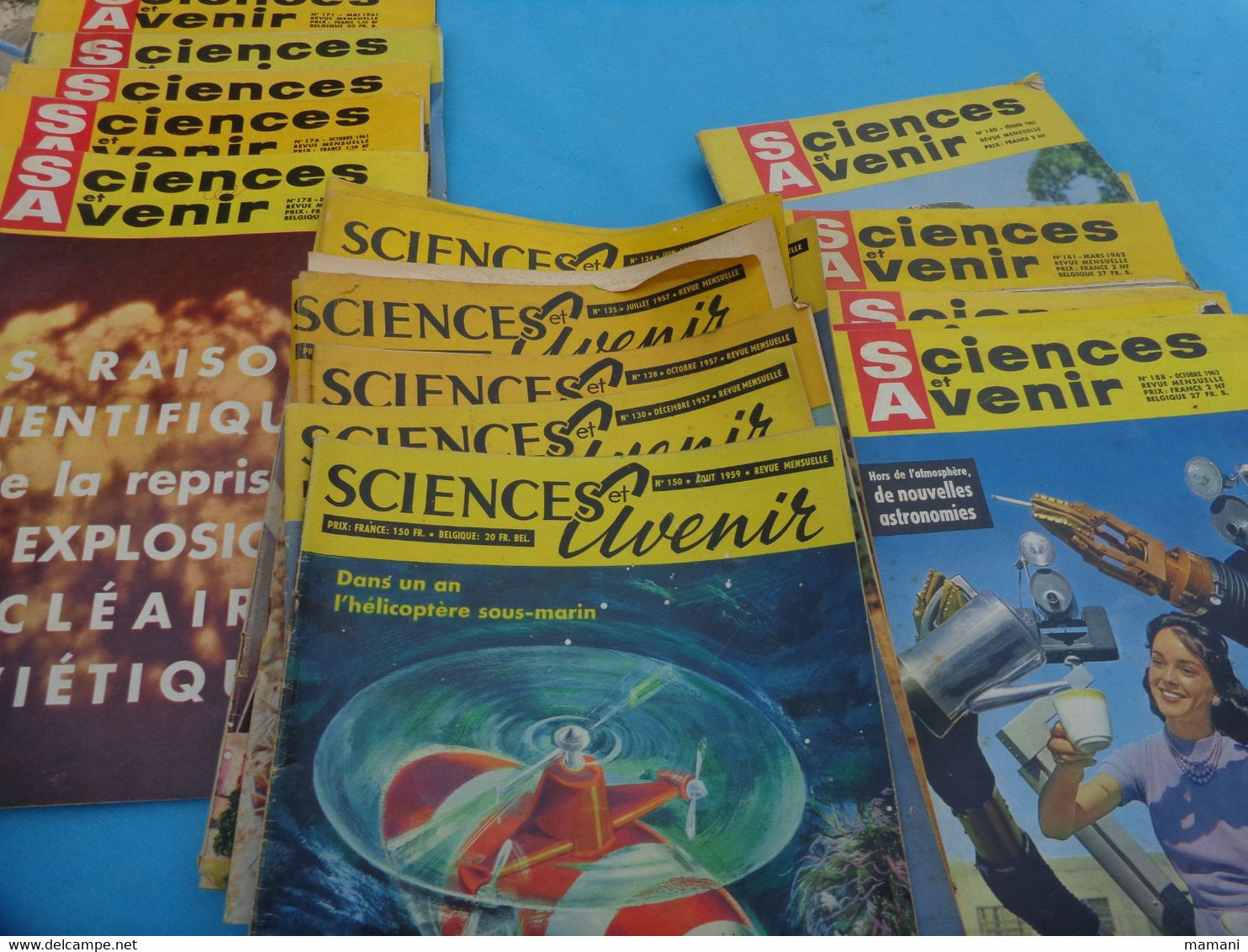 Lots De Revues Sciences Et Avenir 1957 N°123-124-125-128-130-150 -1961 N° 170-172-174-176-179 1962 N°188 (voir Sommaire - Scienze