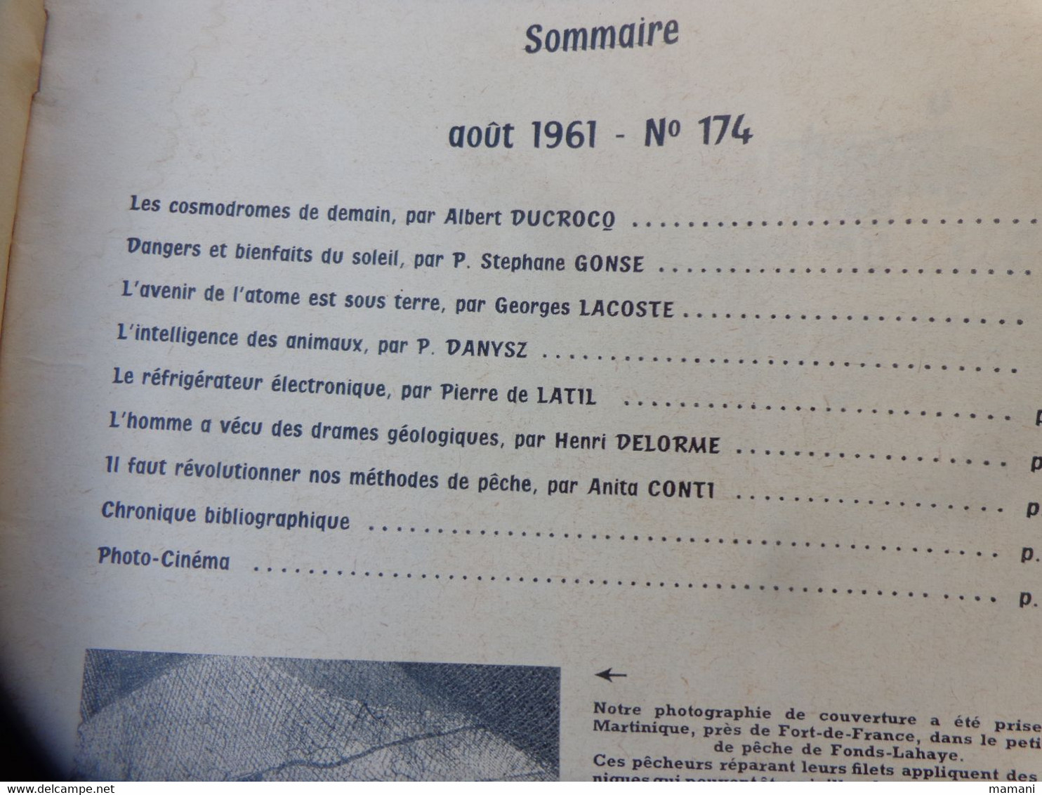 lots de revues sciences et avenir 1957 n°123-124-125-128-130-150 -1961 n° 170-172-174-176-179 1962 n°188 (voir sommaire