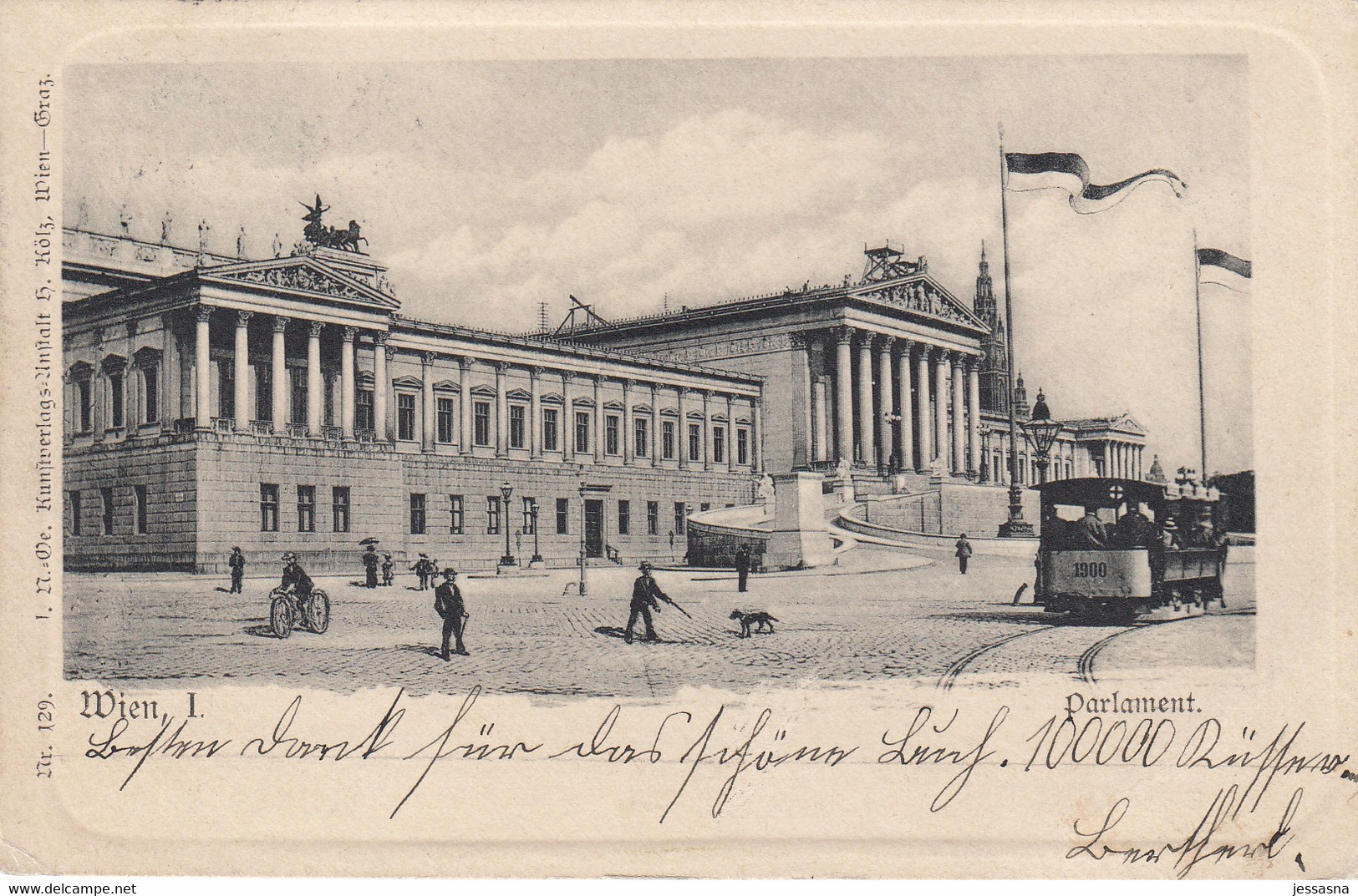AK - Wien I. - Parlamentsgebäude Mit Pferdestrassenbahn (Glöckerlbahn) 1905 - Ringstrasse
