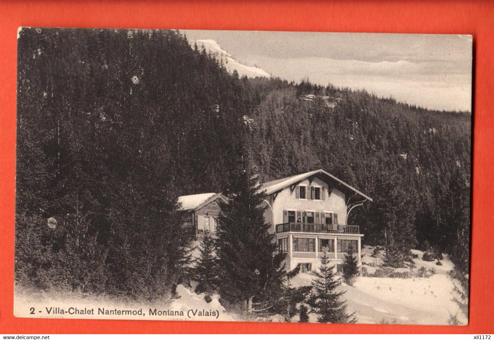 FLB-20 Crans-Montana Villa Chalet Nantermod En Hiver . Carte-photo Portant Le No 2. Circulé 1912 - Crans-Montana