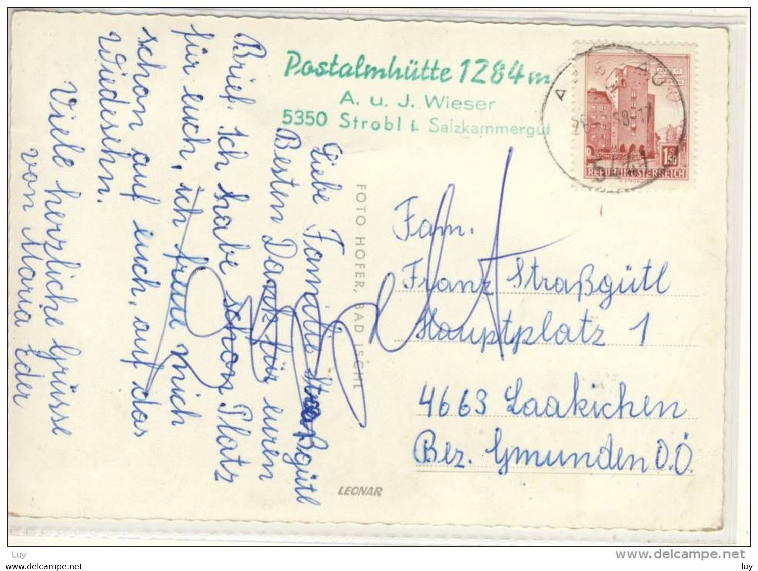 STROBL, POSTALMHÜTTE -   Panorama    1958 - Strobl