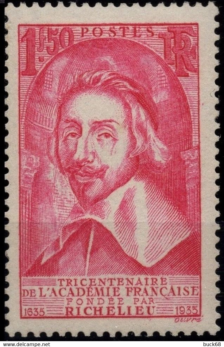 FRANCE 305 ** MNH Académie Française Et Cardinal De Richelieu 1935 (CV 90 €) - Nuevos