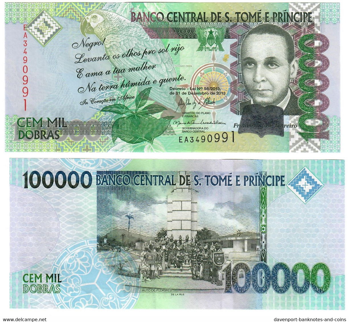 St Thomas & Prince Sao Tome Et Principe 100000 Dobras 2013 UNC - São Tomé U. Príncipe