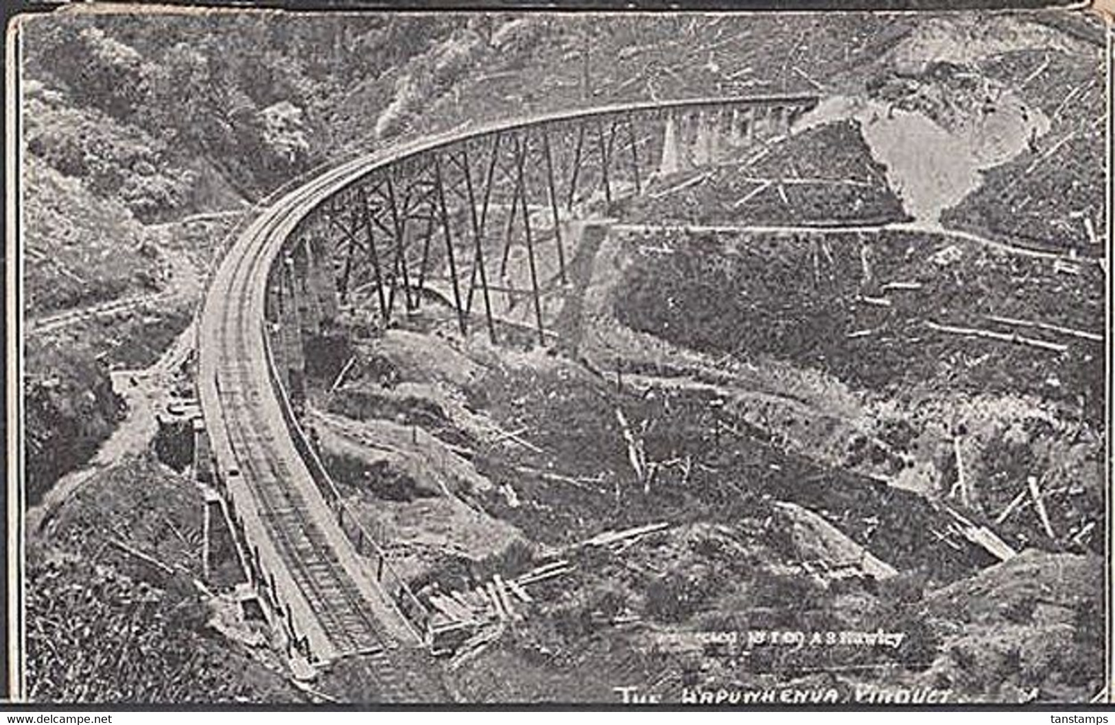 NEW ZEALAND HAPUAWHENUA VIADUCT POSTCARD 1920 1.1/2d VICTORY SOLO FRANKING TPO POSTMARK - Storia Postale