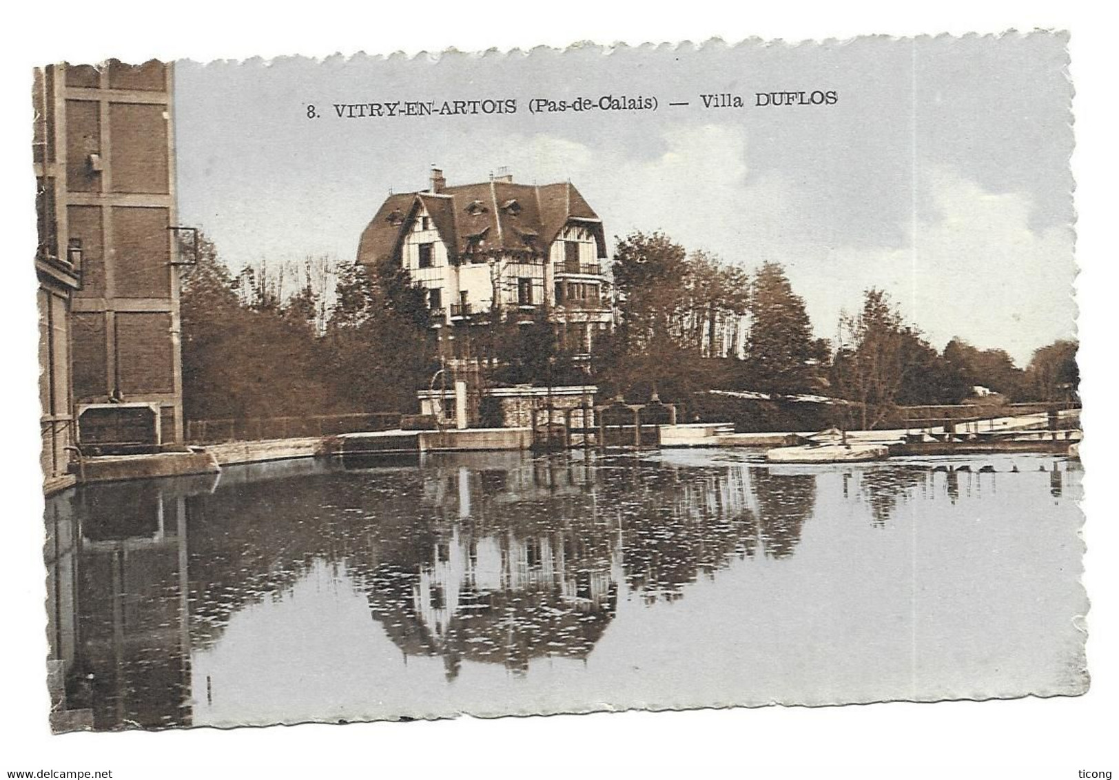 VITRY EN ARTOIS PAS DE CALAIS - LA VILLA DUFLOS - CARTE ANCIENNE COLORISE DES EDITIONS DELAPLACE A LILLE ( PEU COMMUNE ) - Vitry En Artois