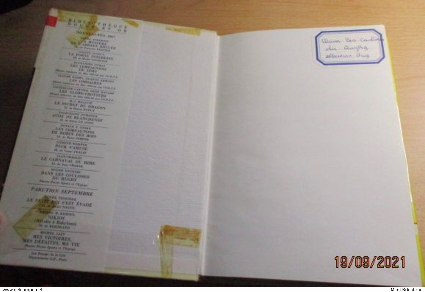 Edition Originale 1967 BIBLIOTHEQUE ROUGE ET OR / TELE-SOUVERAINE ORTF ROGER COUDERC DANS LES COULISSES DU RUGBY - Bibliothèque Rouge Et Or