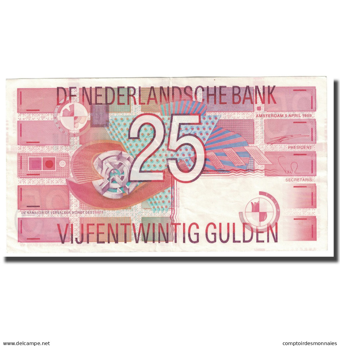 Billet, Pays-Bas, 25 Gulden, 1989-04-05, KM:100, TTB+ - 25 Gulden