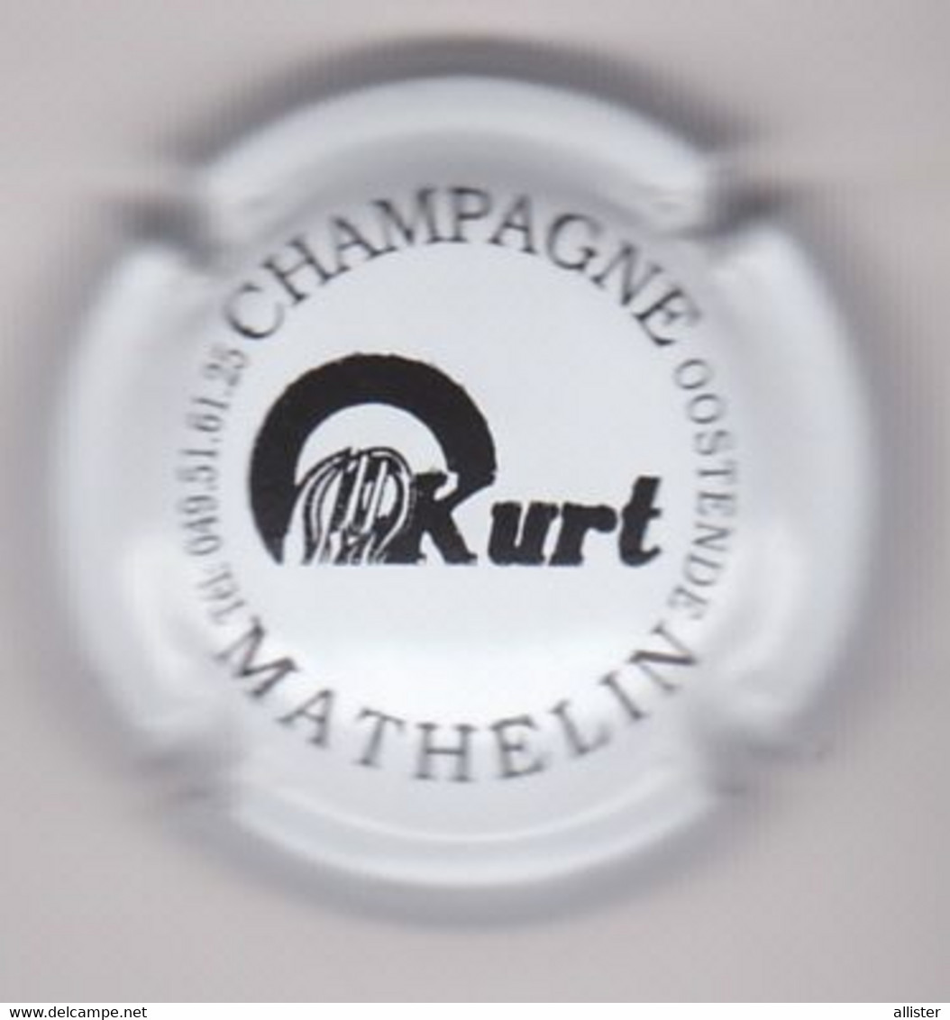 Capsule Champagne MATHELIN { N°25 : Cuvée KURT , N° Tél. Commence Par 049 Blanc Et Noir } {S38-21} - Other & Unclassified