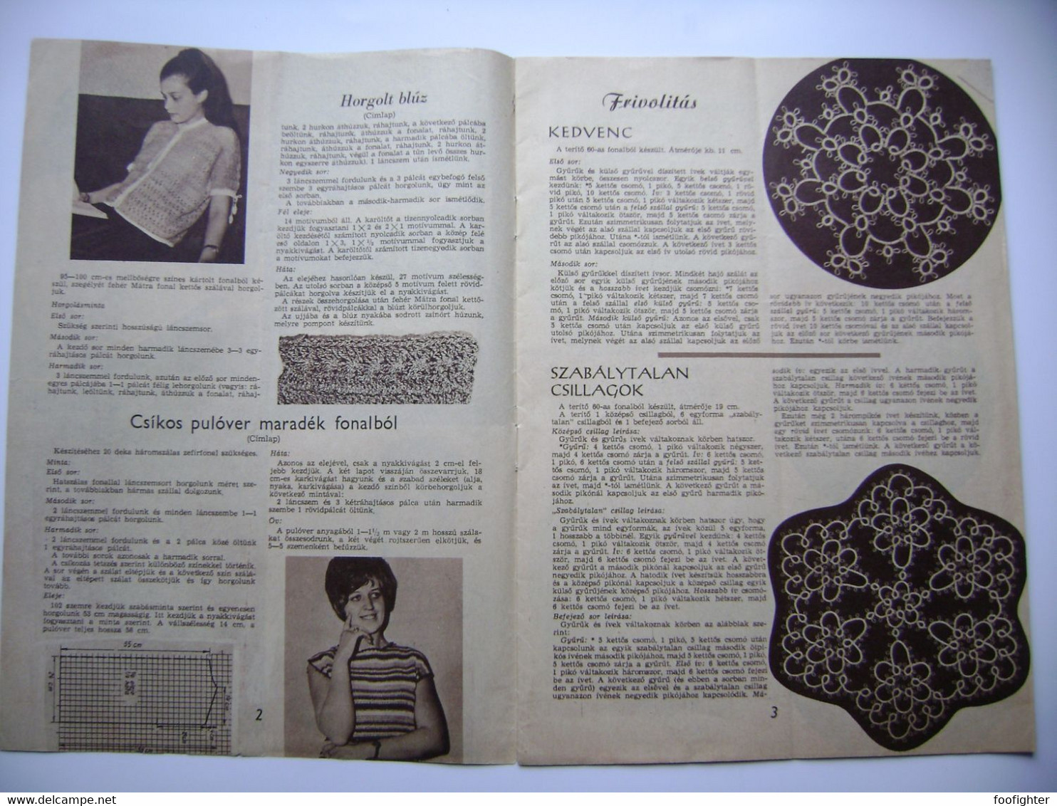 Hungary - FÜRGE UJJAK 3/1967 - Magazine For Handmade, Crochet, Knitting, 23 Pages, Photos, Hungarian Language - Pratique