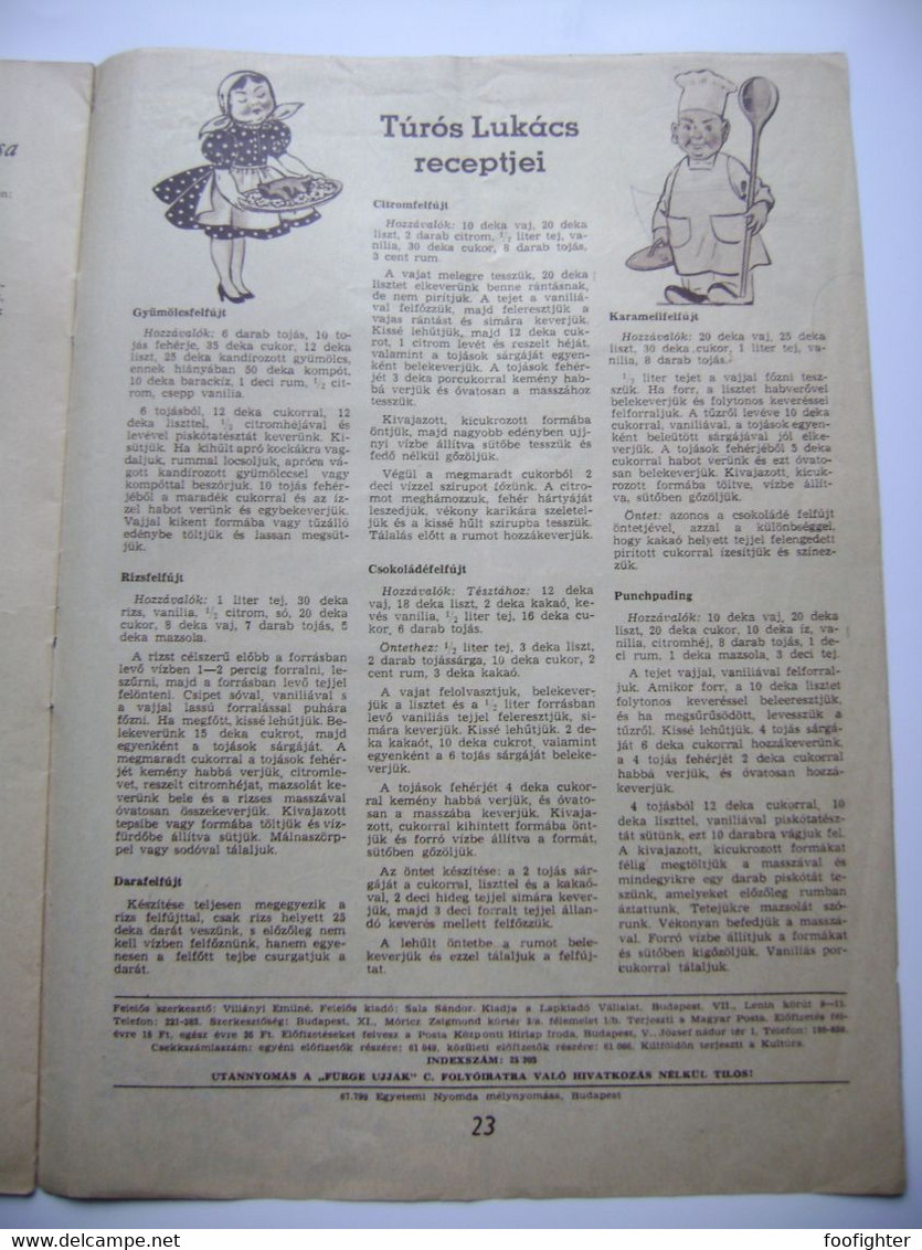 Hungary - FÜRGE UJJAK 3/1967 - magazine for handmade, crochet, knitting, 23 pages, photos, hungarian language