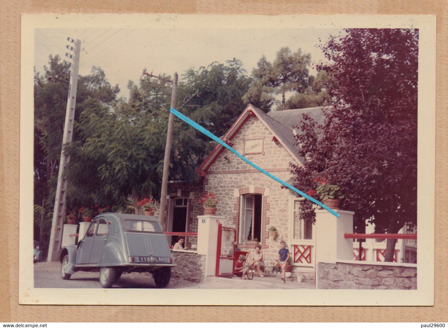 Dept 44 : ( Loire Atlantique ) La Baule, Photo, Maison, Clôture, 2 CV, Animée, Année 1962, Couleur. - Sonstige & Ohne Zuordnung