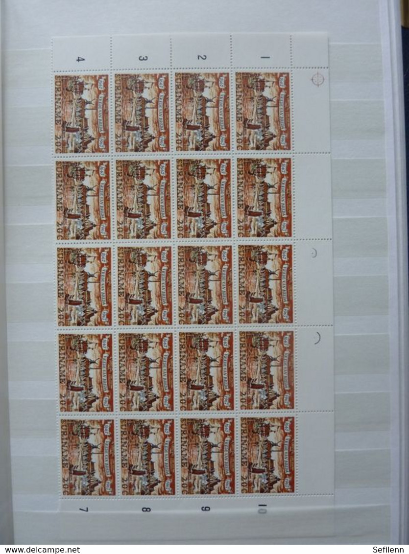 Suriname in  almost new/presque nouveau stockbook with a.o (in)complete Sheets !!