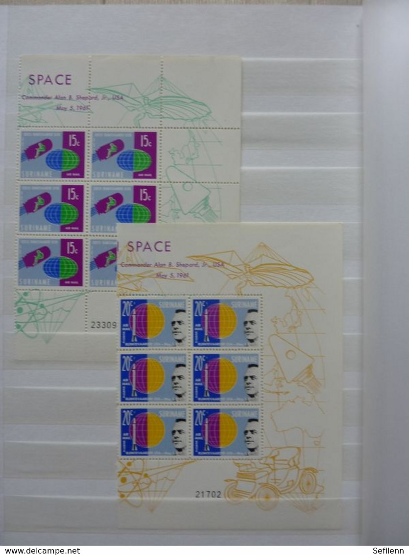 Suriname in  almost new/presque nouveau stockbook with a.o (in)complete Sheets !!