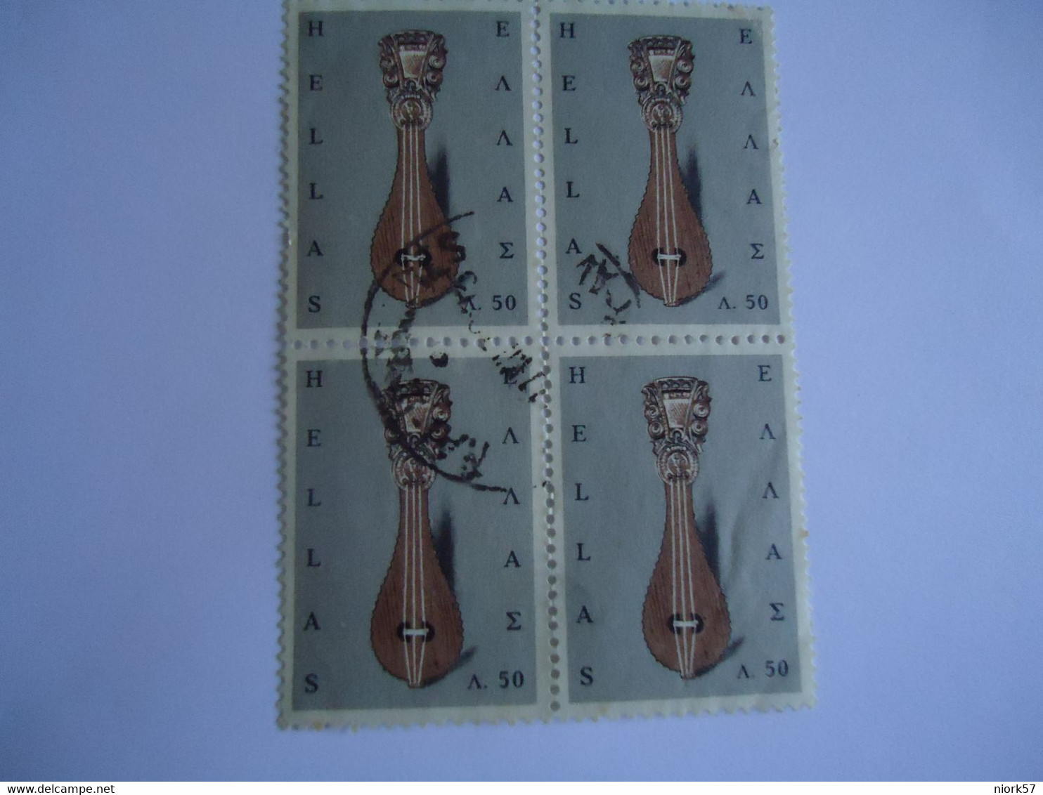 GREECE  USED STAMPS BLOCK OF 4  LIRA   MUSICS  CRETE - Ungebraucht