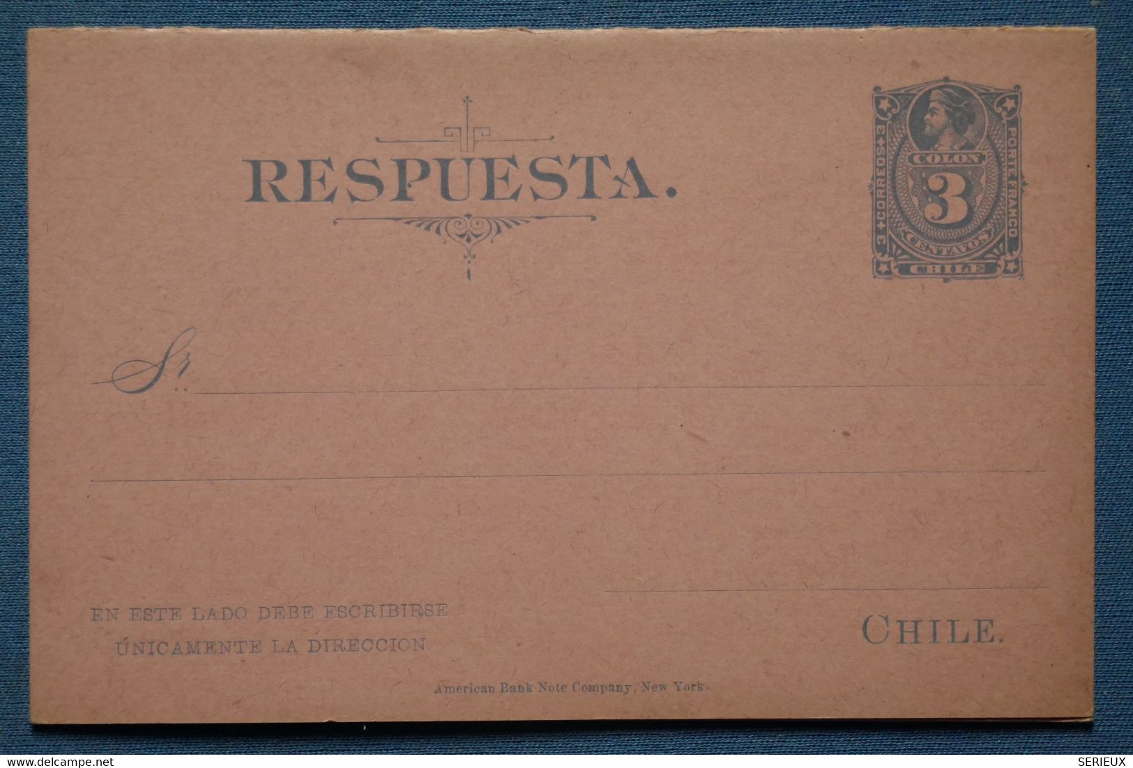 AB6 CHILE BELLE CARTE NEUVE  1895 NON  VOYAGEE CON REPUESTA +FRAICHEUR POSTALE - Chili