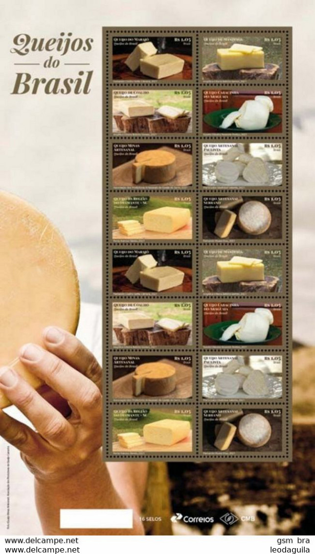 BRAZIL 2021 - CHEESE  -  FROMAGE  - FORMAGGIO BRASILIANO - CUISINE - FOOD -  FULL SHEET 2 SETS - MINT - Neufs