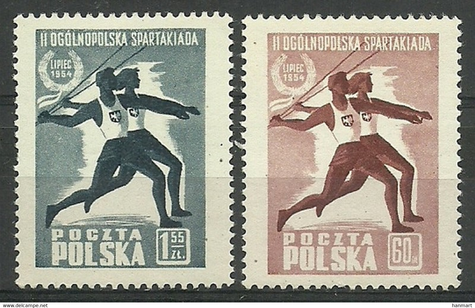 Poland 1954 Mi 864-865 Fi 721-722 MNH  (ZE4 PLD864-865) - Athletics