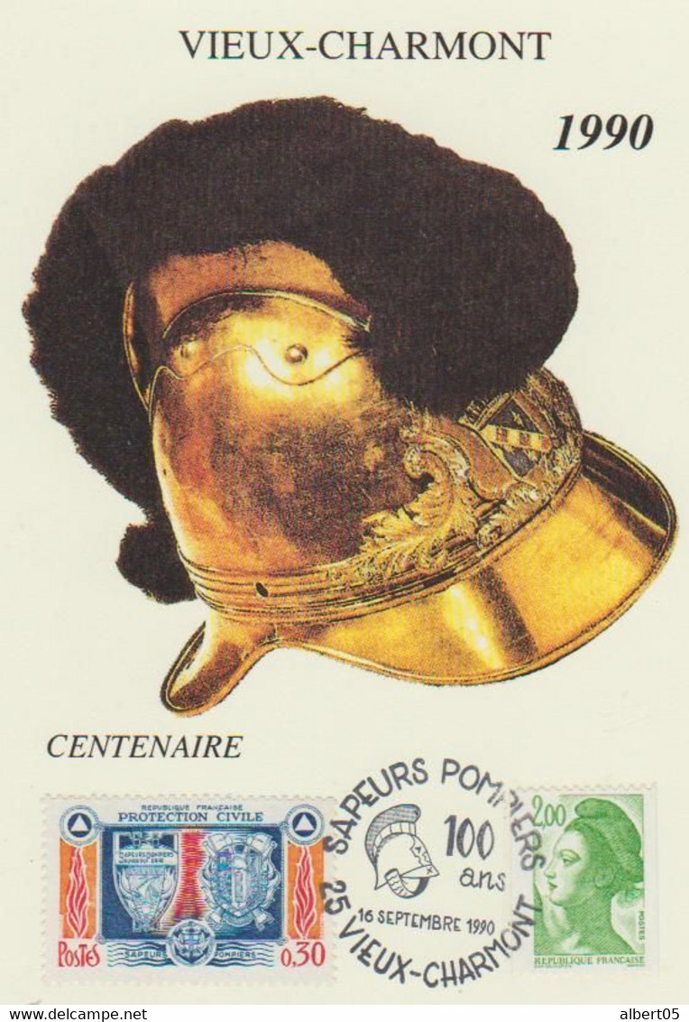 Centenaire Sapeurs Pompiers - Protection Civile - Vieux-Charmont 16 Sept 1990 - Sapeurs-Pompiers