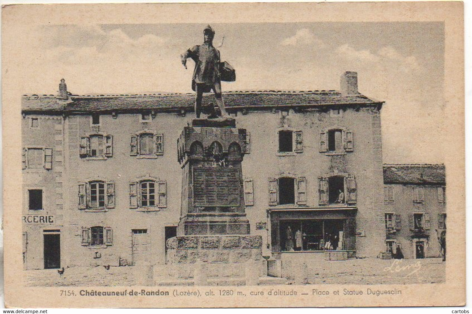 48 CHATEAUNEUF-de-RANDON Place Et Statue Duguesclin - Chateauneuf De Randon